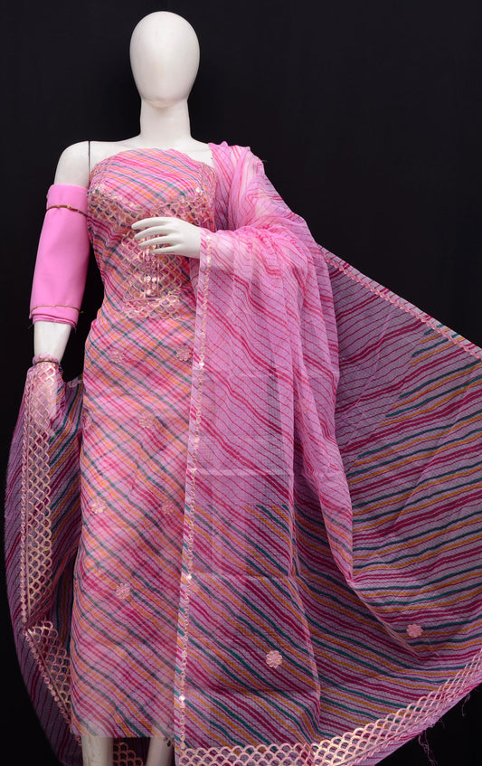 Bulk Price Pure Cotton Gota Patti Lehriya Print Suits