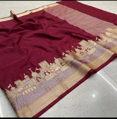 Wholesale Price Exquisite Banarasi Semi Katan Dupion Silk Saree