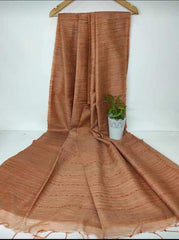 Bulk Price Handwoven Cotton Baswada Silk Saree With Flag Strip Lines