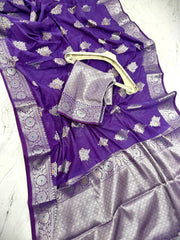 Bulk Price Banarasi Soft Semi Katan Silk Saree with Zari Buti Work