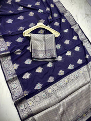 Bulk Price Banarasi Soft Semi Katan Silk Saree with Zari Buti Work