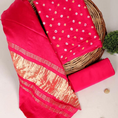 Wholesale Price Semi Tussar Silk Shibori Dress Material