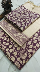 Wholesale Quantity Cotton Silk Kalamkari Printed Dress Material