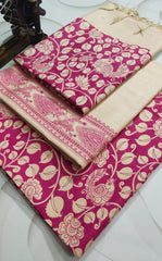 Wholesale Quantity Cotton Silk Kalamkari Printed Dress Material