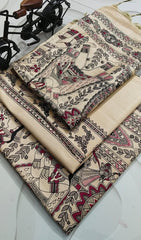 Wholesale Quantity Semi Tussar Madhubani Printed Suit