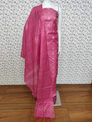 Bulk Price Semi Tussar Silk Dress Material with Star Buta Weave