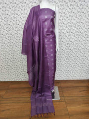 Bulk Price Semi Tussar Silk Dress Material with Star Buta Weave