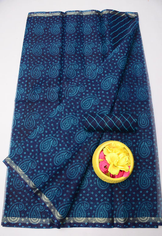 Bulk Price Kota Doria Bandhej Leheriya Saree