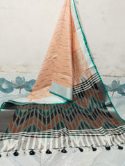 Wholesale Price Linen Cotton Ikkat Print Saree