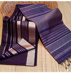 Bulk Quantity Maheshwari Semi Silk Saree With Copper Weaving Design