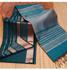 Bulk Quantity Maheshwari Semi Silk Saree With Copper Weaving Design