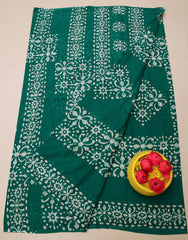 Wholesale Quantity MulMul Pure Cotton Hand Batik Print Saree - Yellow Color