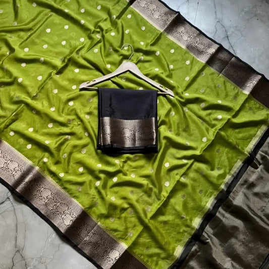 Bulk Price Semi Katan Soft Banarasi Silk Saree With Zari Buti Work