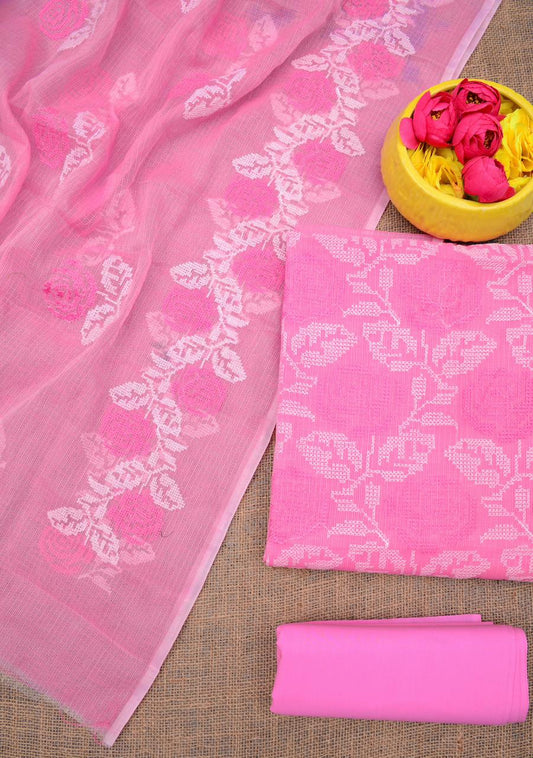 Wholesale Quantity Embroidered Kota Doria Work Dress Material