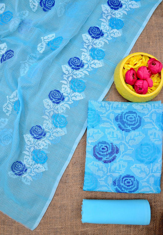 Wholesale Quantity Embroidered Kota Doria Work Dress Material