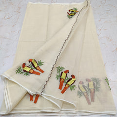 Wholesale Quantity Kota Doria Cotton Mix Embroidered Saree - Warm Peach Colour Order Sample