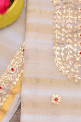 Wholesale Price Designer Gota Patti Dress Material in Kota Doria Fabric