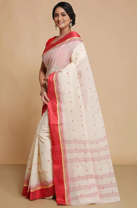 Bulk Price Cotton Bengal Tant Saree Without Blouse Piece