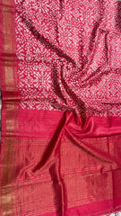 Wholesale Quantity Ajrak Batik Printed Mangalgiri Semi Silk Saree