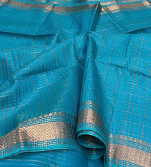 Wholesale Quantity Bhagalpuri Maheshwari Cotton Silk Mini Checks Zari Woven Saree