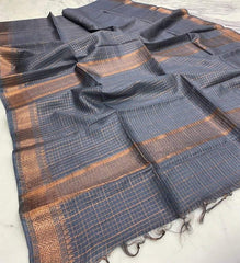 Wholesale Quantity Bhagalpuri Maheshwari Cotton Silk Mini Checks Zari Woven Saree