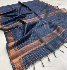 Wholesale Quantity Bhagalpuri Maheshwari Cotton Silk Mini Checks Zari Woven Saree Order Sample