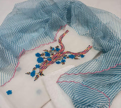 Bulk Price Leheriya Dupatta Kota Doria Embroidered Dress Material