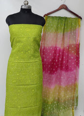 Bulk Price Pure Cotton Kota Doria Chikankari Work Dress Material