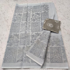 Wholesale Price Machine Embroidered Kota Doria Cotton Saree