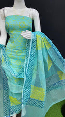 Bulk Price Kota Doria Cotton Block Print Dress Material