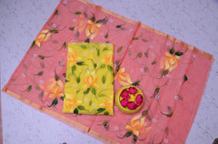 Wholesale Price Floral Design Hand Painted Kota Doria Cotton Suit With Contrast Dupatta