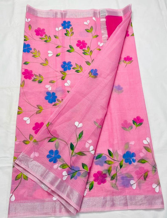 Bulk Quantity Kota Doria Hand Painted Saree Order Sample