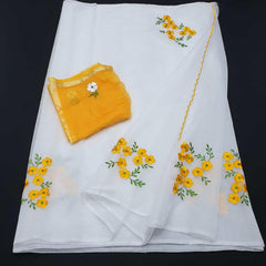 Wholesale Quantity Embroidered Work Kota Doria Cotton Sarees