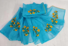 Wholesale Price Cotton Kota Doria Embroidered Sarees