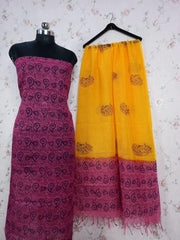 Bulk Quantity Kota Doria Suit Unstitched Cotton Block Print Fabric