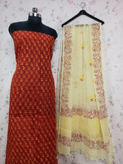 Bulk Quantity Kota Doria Suit Unstitched Cotton Block Print Fabric