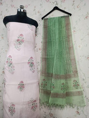 Bulk Quantity Kota Doria Suit Unstitched Cotton Block Print Fabric