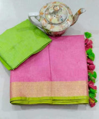 Wholesale Quantity Linen Cotton Plain Saree