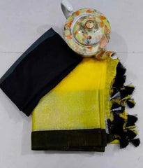 Wholesale Quantity Linen Cotton Plain Saree