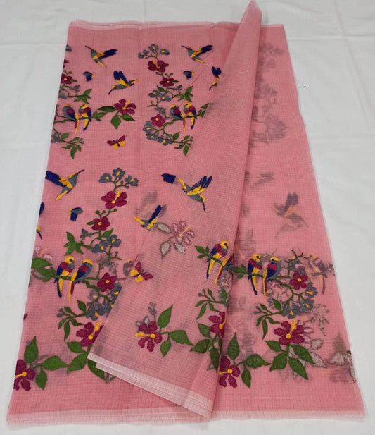Wholesale Quantity Kota Doria Cotton Saree With Embroidery