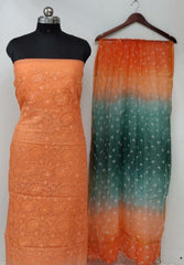 Bulk Price Pure Cotton Kota Doria Chikankari Work Dress Material