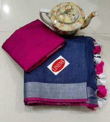Wholesale Quantity Pure Linen Saree 140 Thread Count