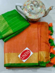 Wholesale Quantity Pure Linen Saree 140 Thread Count