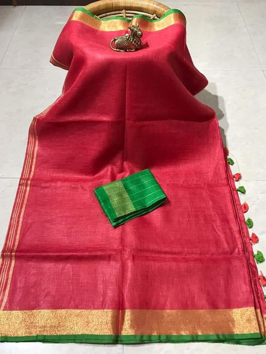 Bulk Quantity Linen By Linen Saree 140 Thread Count