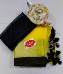 Wholesale Quantity Pure Linen Saree 140 Thread Count