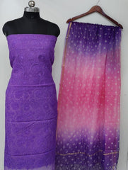 Bulk Price Pure Cotton Kota Doria Chikankari Work Dress Material