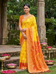Wholesale Price Pochampalli Soft Silk Saree with Grand Ikat Woven Pallu & Running Blouse Piece