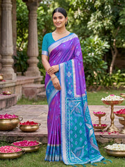 Wholesale Price Pochampalli Soft Silk Saree with Grand Ikat Woven Pallu & Running Blouse Piece