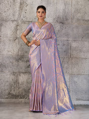 Wholesale Quantity Kanjivaram Silk Blend Woven Design Saree with Running Blouse Piece Order Sample