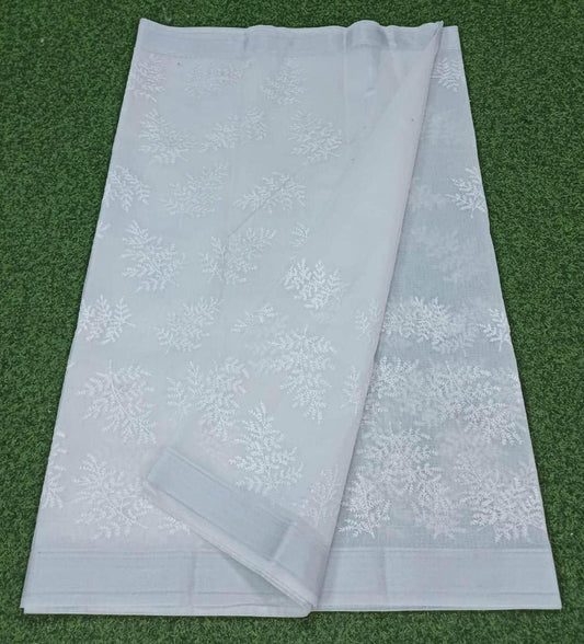 Wholesale Price Machine Embroidered Work Kota Doria Cotton Saree